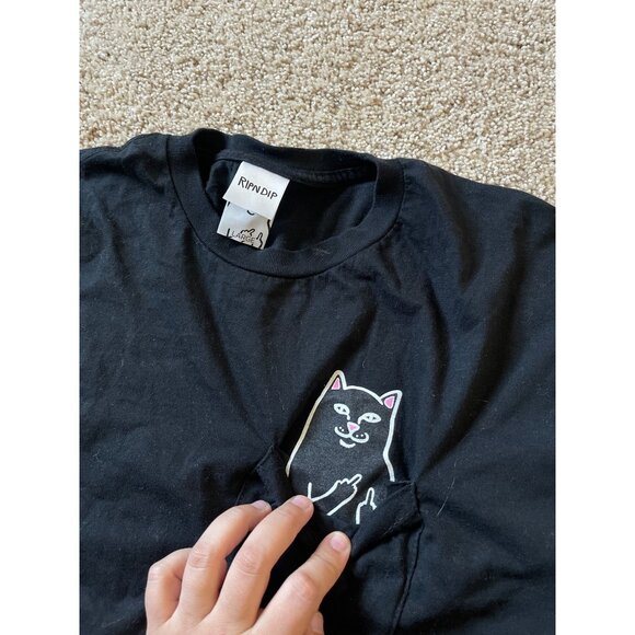 RIPNDIP Nermal S Thompson Pocket T-Shirt - Black Men's Unisex Size Large - Picture 3 of 7